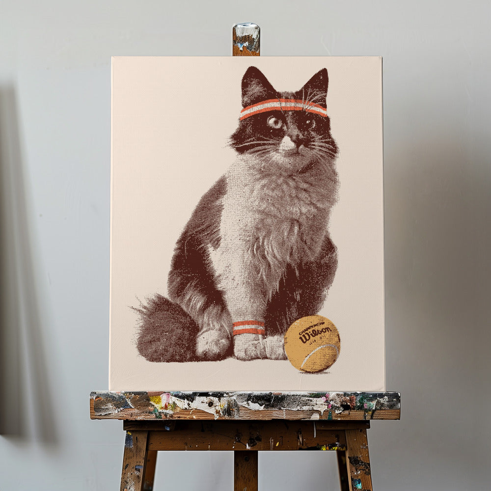 Gato tenista | Impresiones en Lienzo
