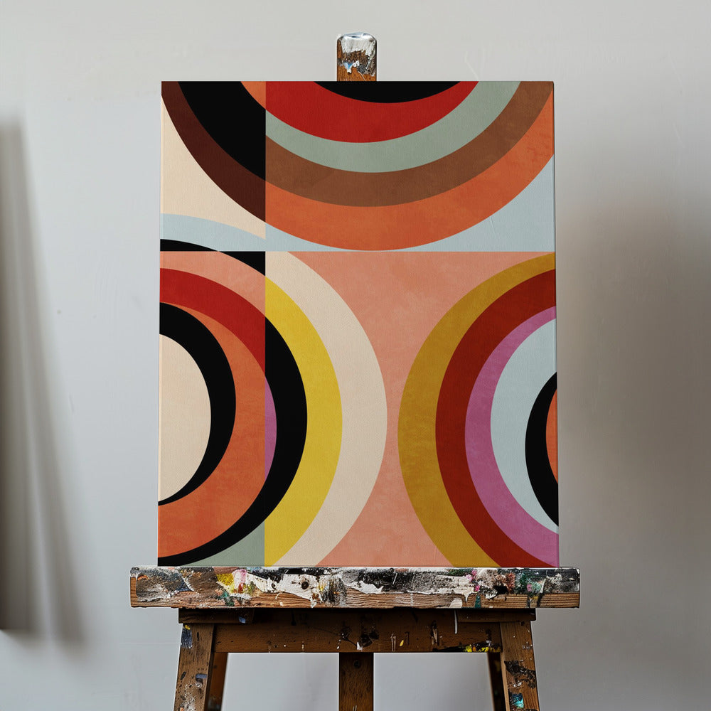 Warm Colors Bauhaus Geometry3 | Canvas