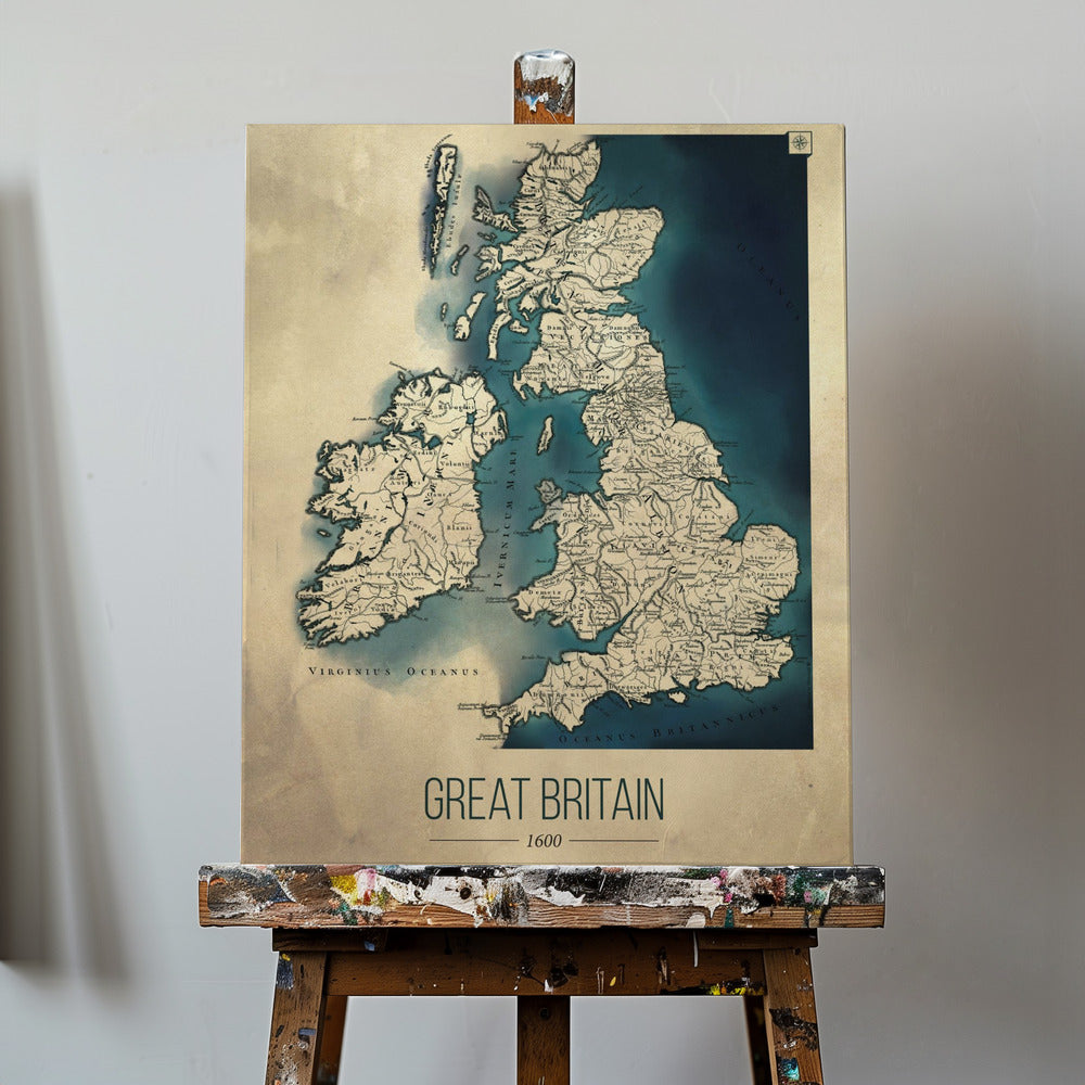 Mapa de Gran Bretaña | Impresiones en Lienzo