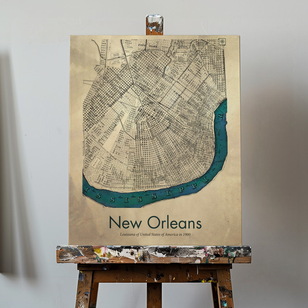 Mapa de Nueva Orleans | Impresiones en Lienzo