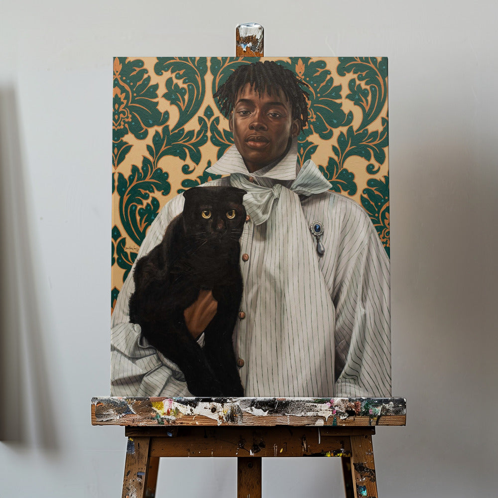 Gentleman avec chat | Tableaux sur Toile