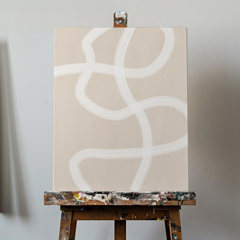 Vit penseldrag Poster | Canvas