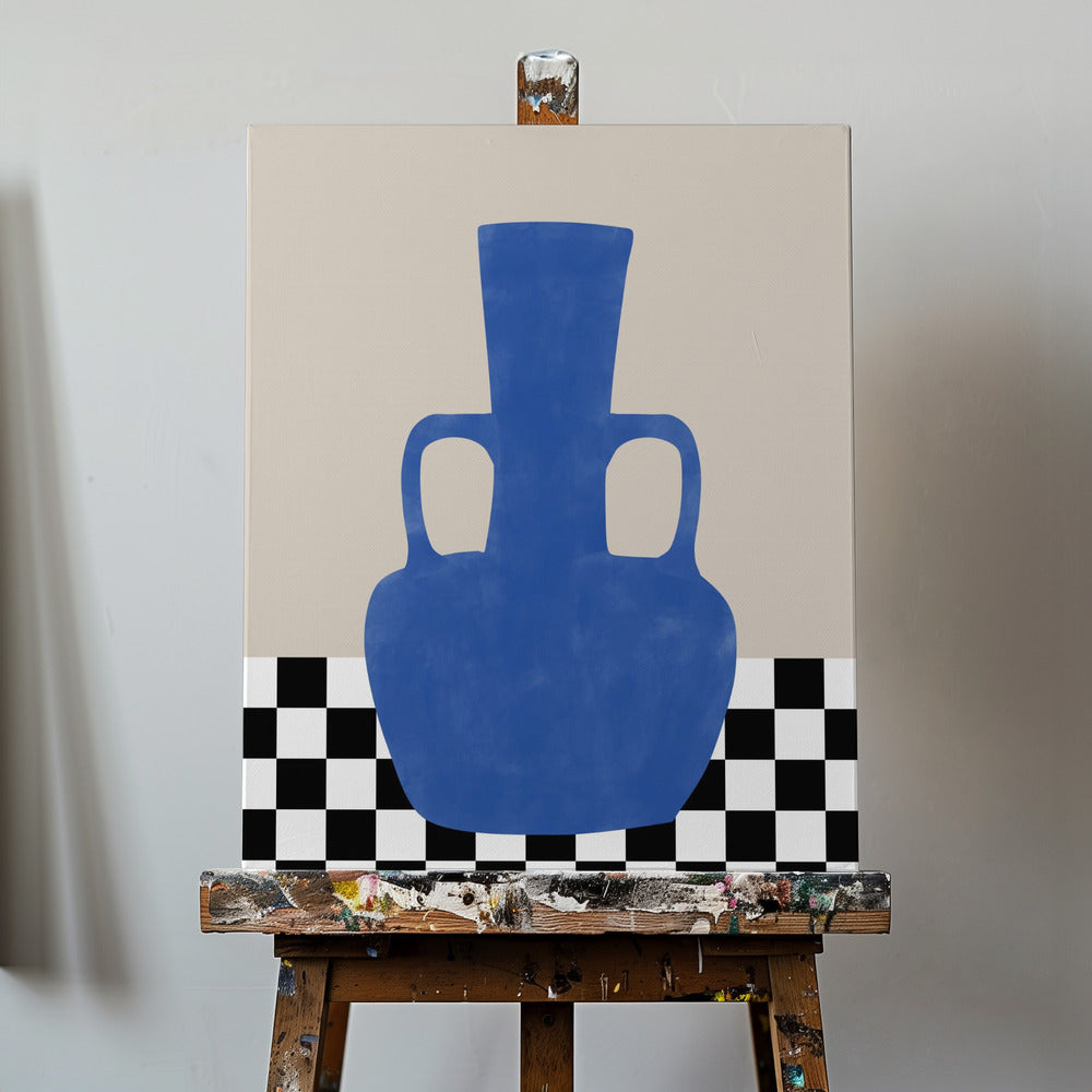Échiquier Vase Azure | Tableaux sur Toile