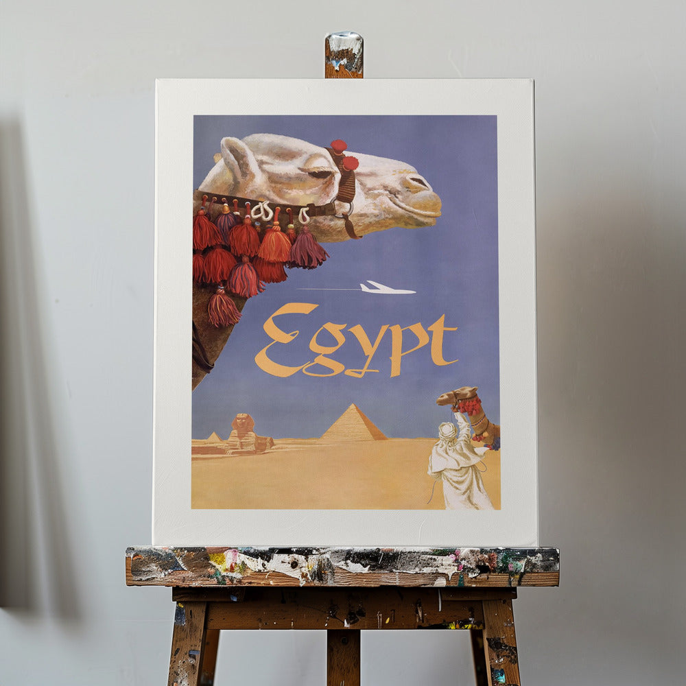Ägypten. Fly Twa (1960) Vintage Poster - Kunstdruck Von David Klein | Leinwand-Bilder