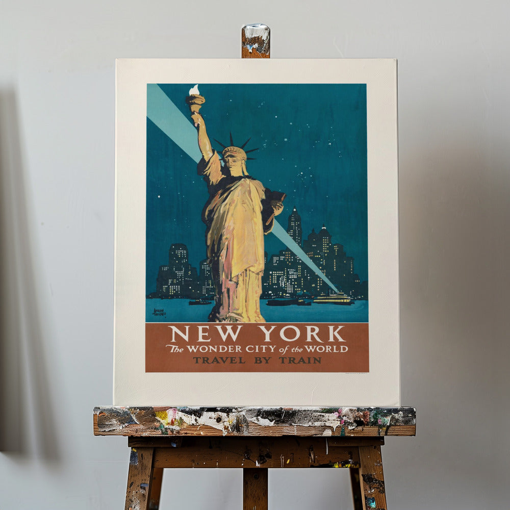 Nueva York, la ciudad maravilla del mundo Viaje en tren (1927) Posters - Impresiones de Arte Por Adolph Treidler | Impresiones en Lienzo