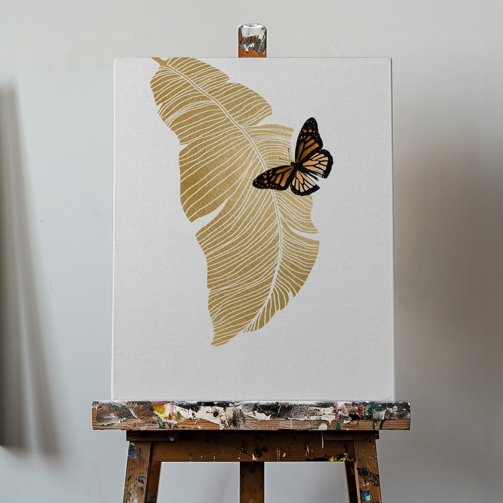 Butterfly & Palm Leaf | Canvas