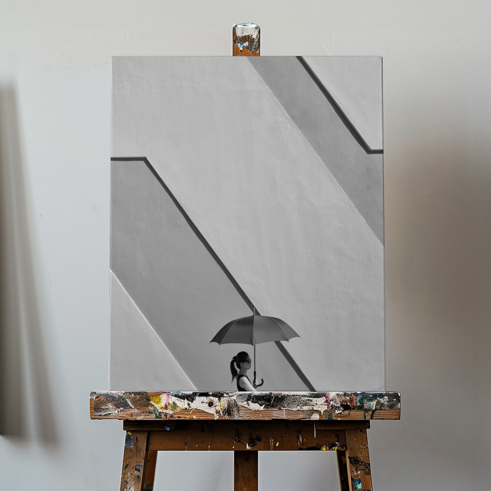Vrouw met paraplu | Canvasprints