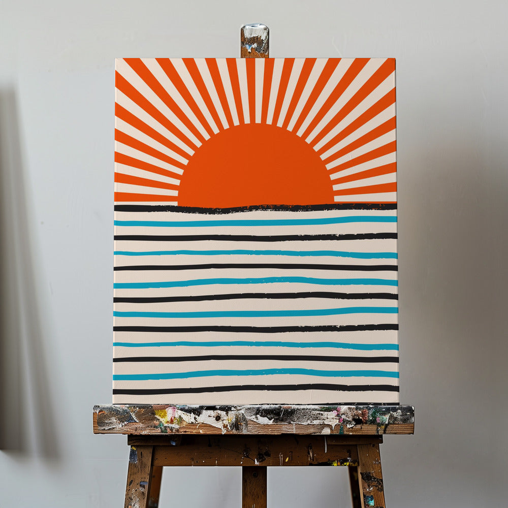 Red Sun and Sea | Canvas