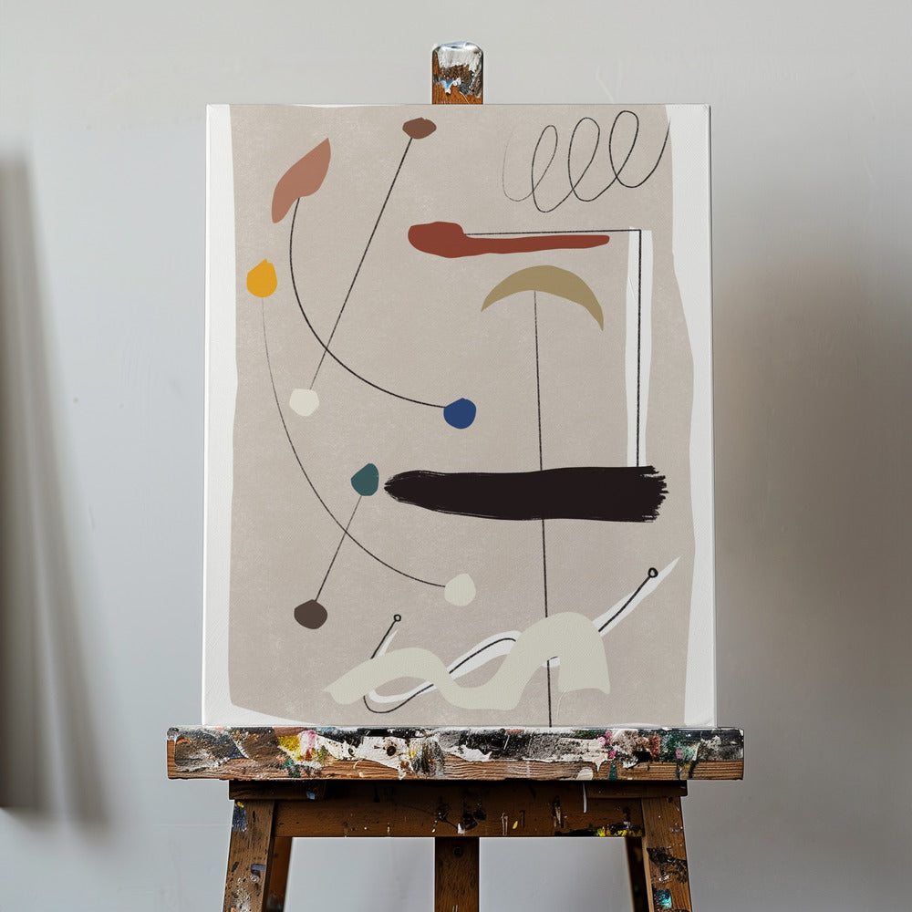 Minimalistiska linjer och färgglada former | Canvas
