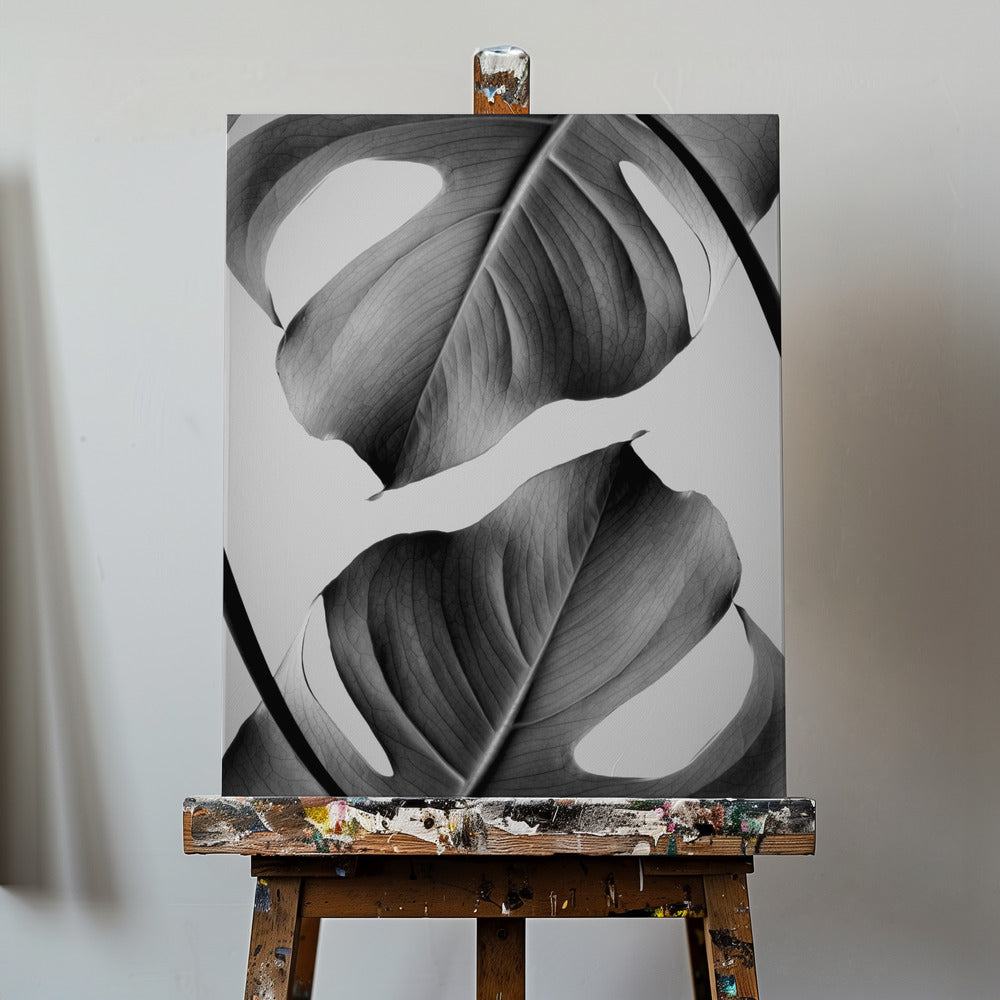 Monstera Monochrom | Leinwand-Bilder