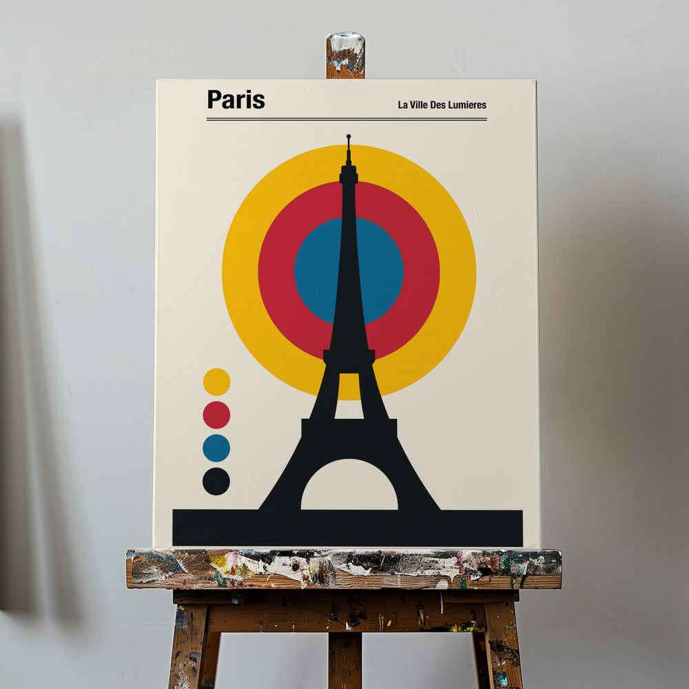 Impresión de viaje retro de la Torre Eiffel de París | Impresiones en Lienzo