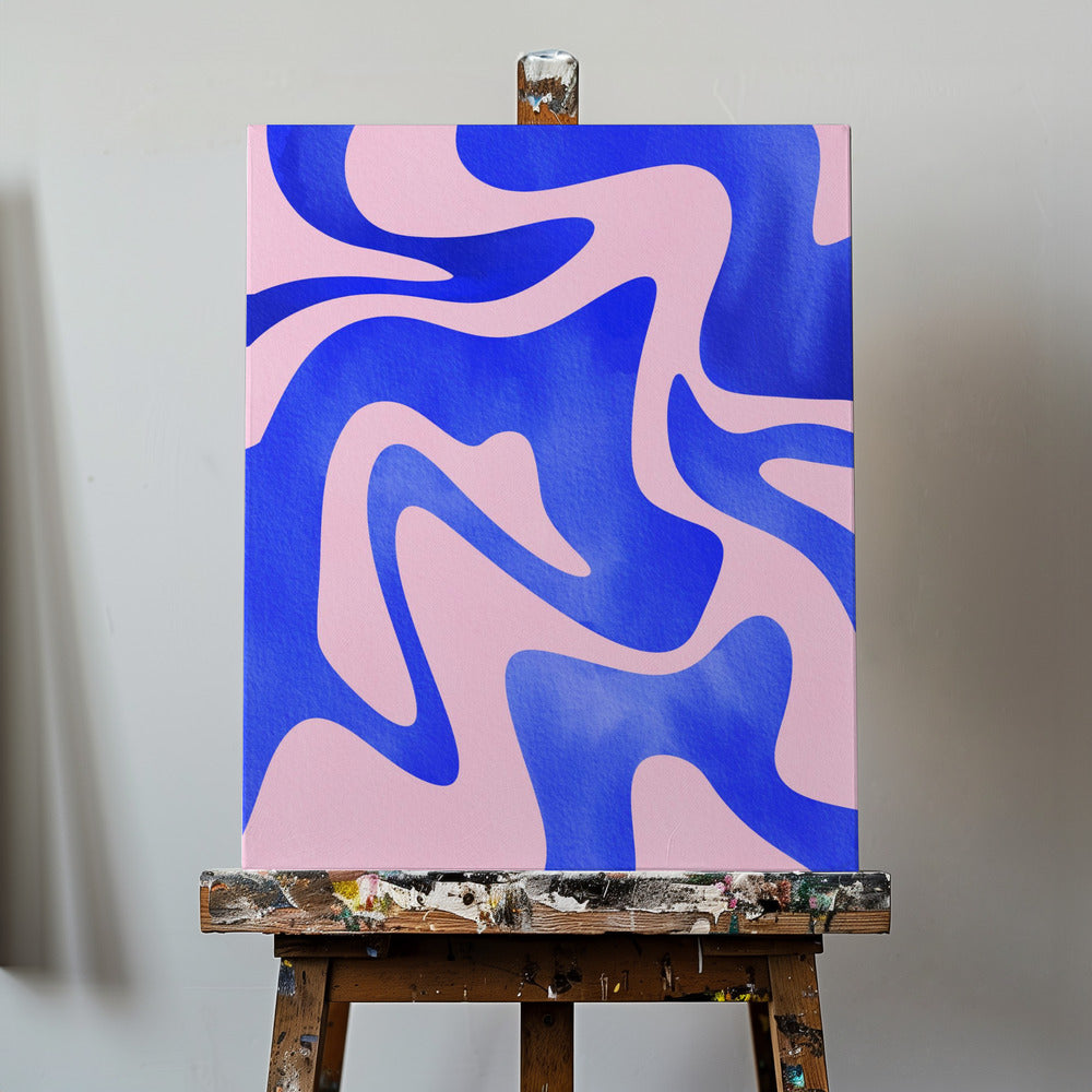 Onda blu astratta | Stampe su Tela