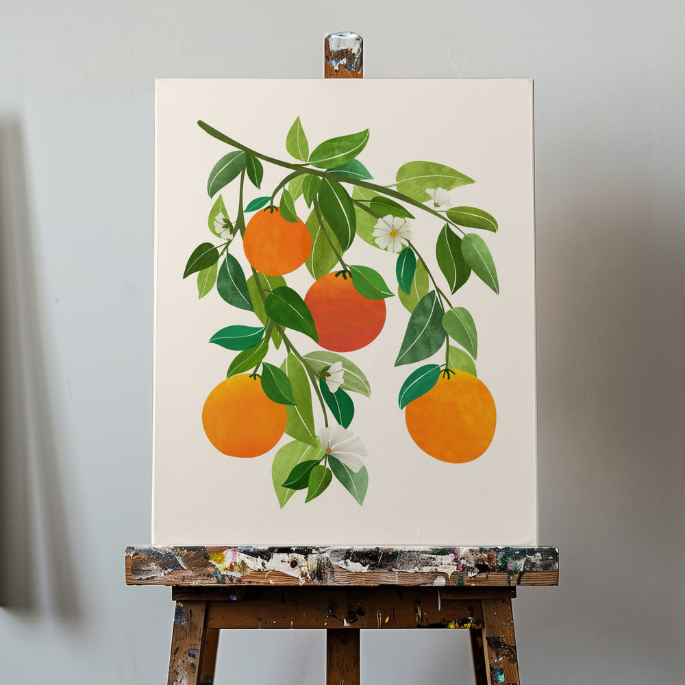 Orangen und Blüten II | Leinwand