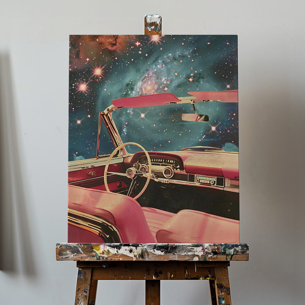 Pink Convertible Car | Canvas