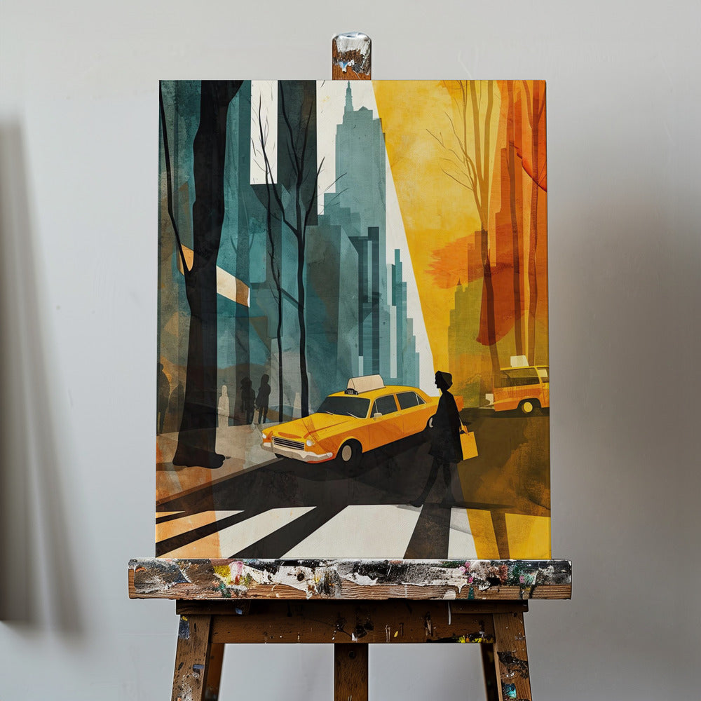 Pintura digital en acuarela de la ciudad de Nueva York (5) | Impresiones en Lienzo