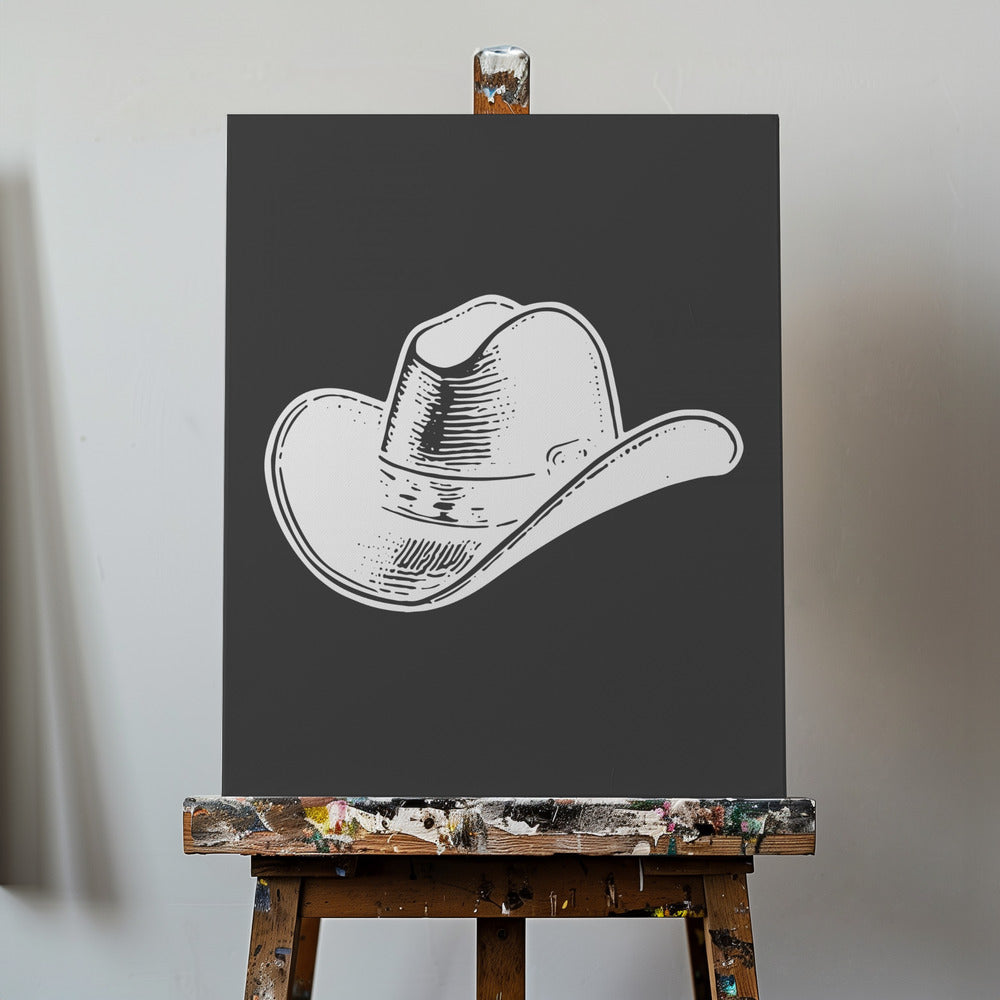 Chapeau de cowboy noir | Tableaux sur Toile