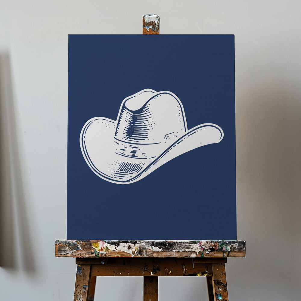 Sombrero de vaquero azul marino | Impresiones en Lienzo