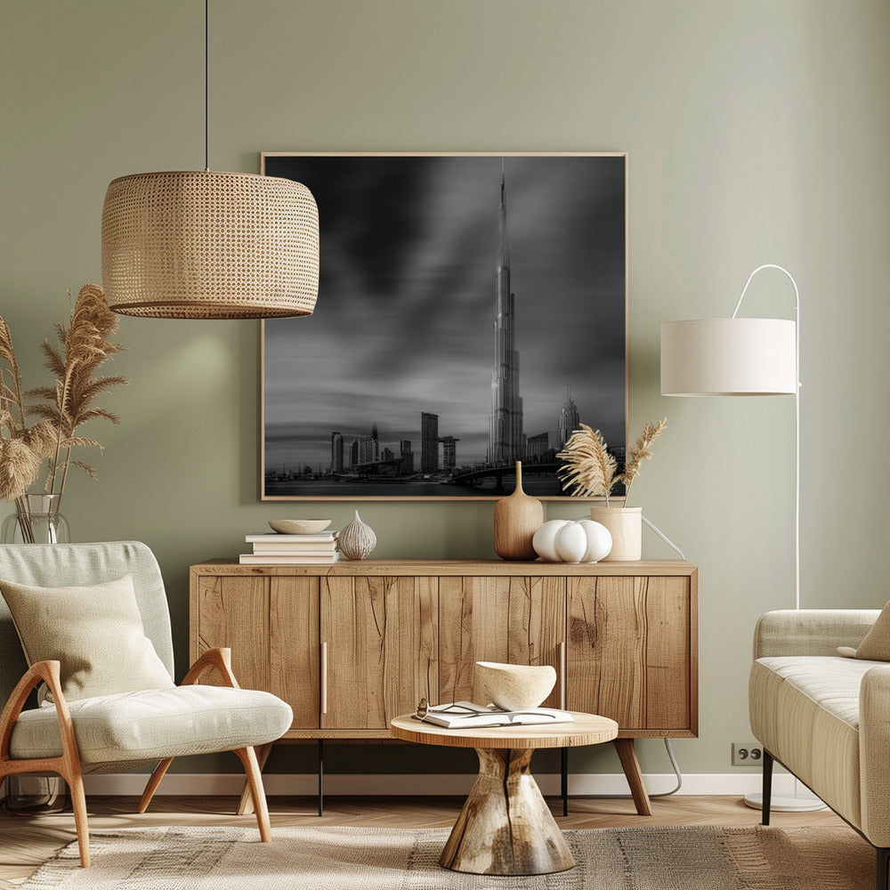 Dubais stadsbild i centrala Dubai, Dubai, Förenade Arabemiraten. | Canvas