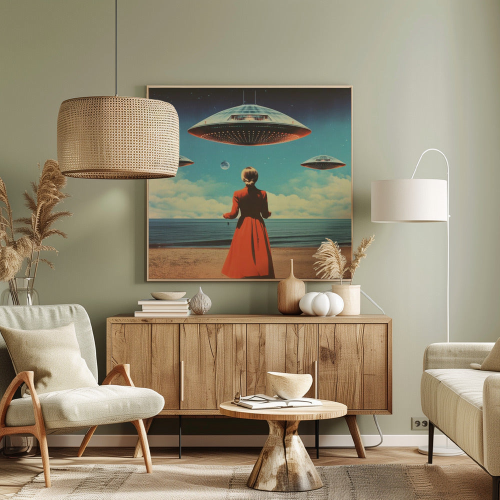 UFO-himlen Collagekunst | Lærredsbilleder