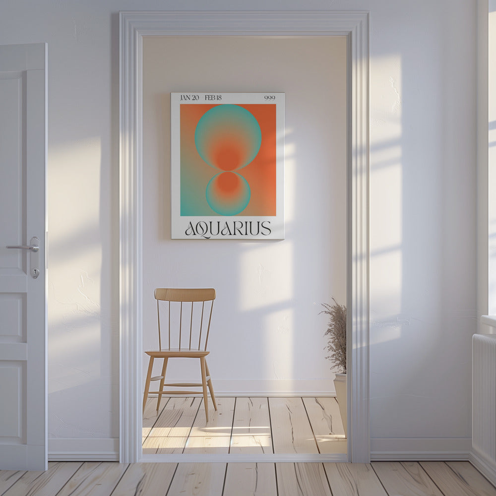 Gradiëntcirkels in koraal- en blauwgroene tinten | Canvasprints