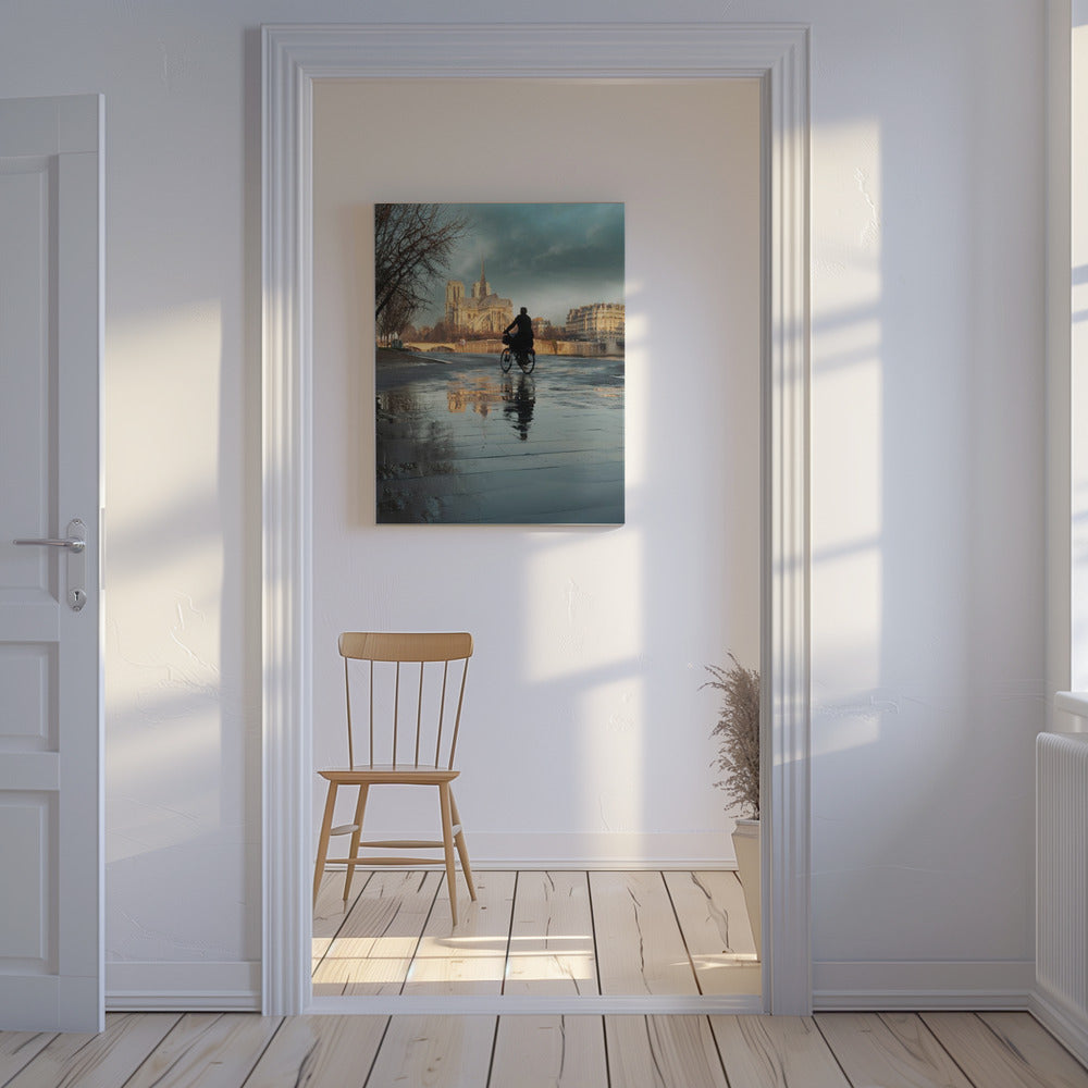 Notre Dame en fietser | Canvasprints