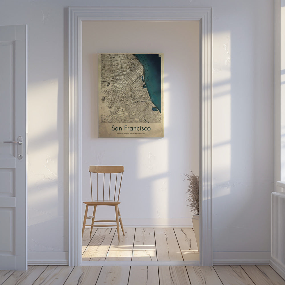 Mapa retro de San Francisco | Impresiones en Lienzo