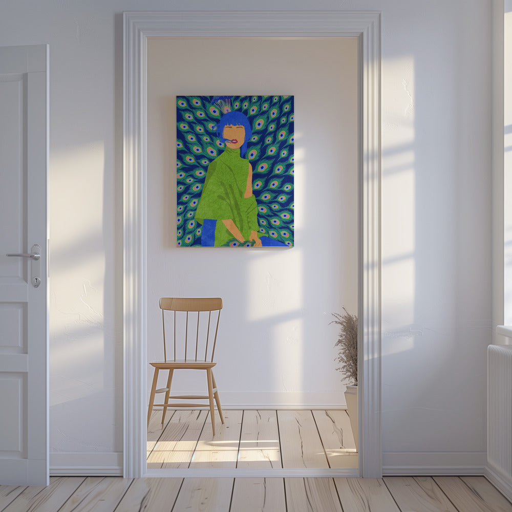 Pfauenfrau | Leinwand-Bilder