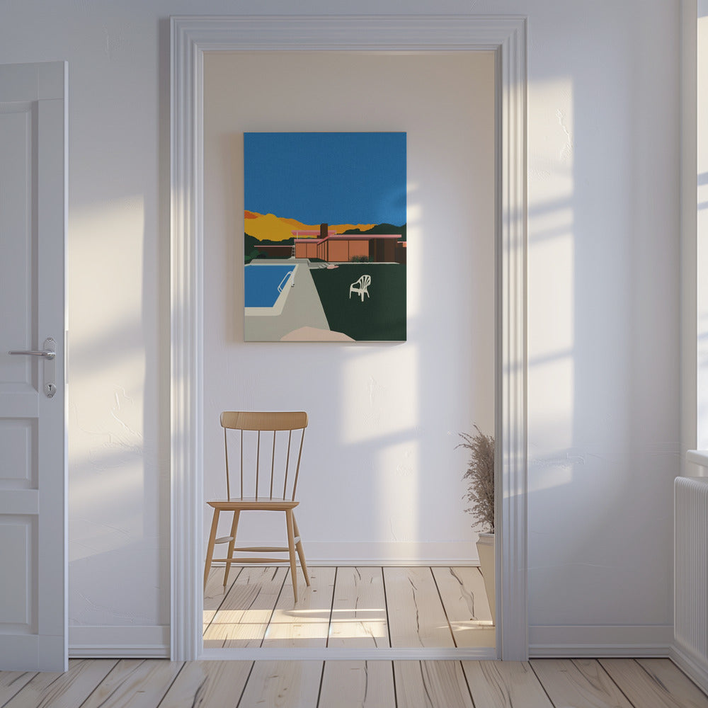 Kaufmann Desert House ved poolen | Lærredsbilleder