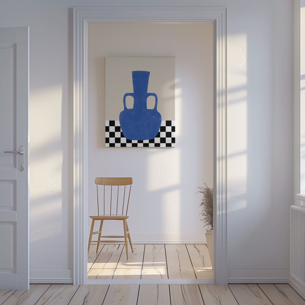 Échiquier Vase Azure | Tableaux sur Toile