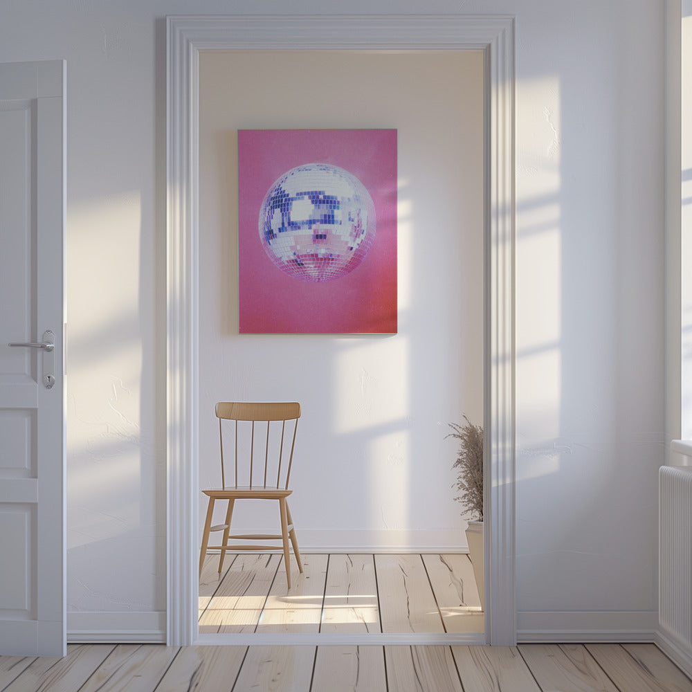 Lyserød Discokugle | Lærredsbilleder