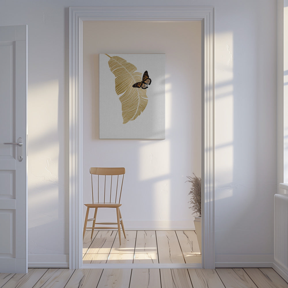 Butterfly & Palm Leaf | Canvas