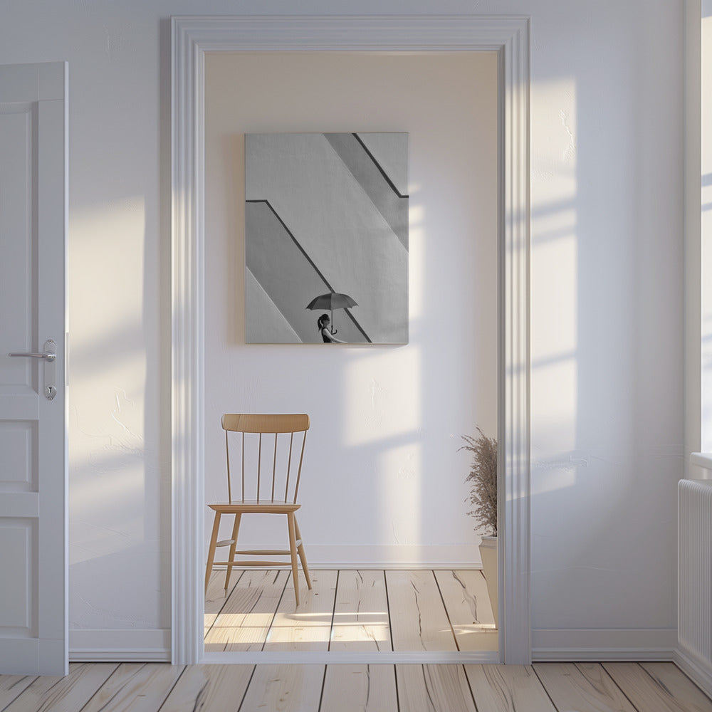 Vrouw met paraplu | Canvasprints