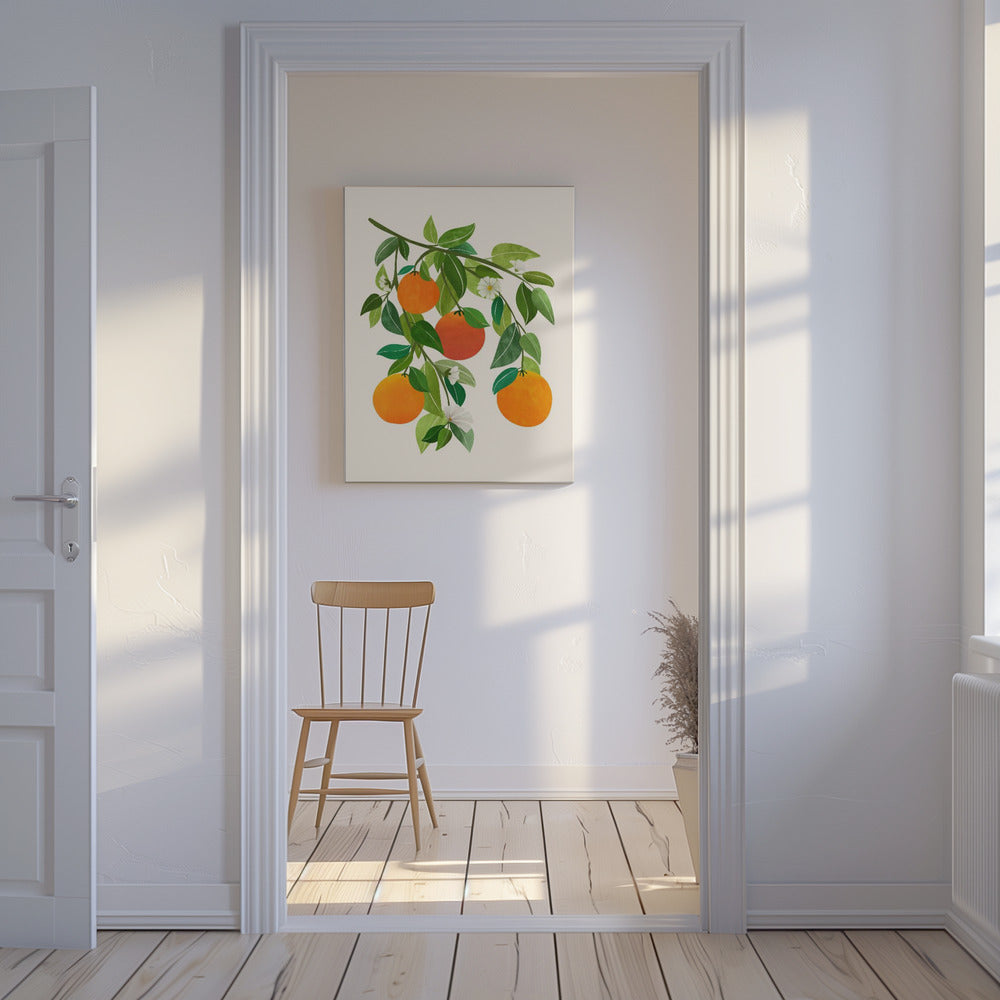 Orangen und Blüten II | Leinwand