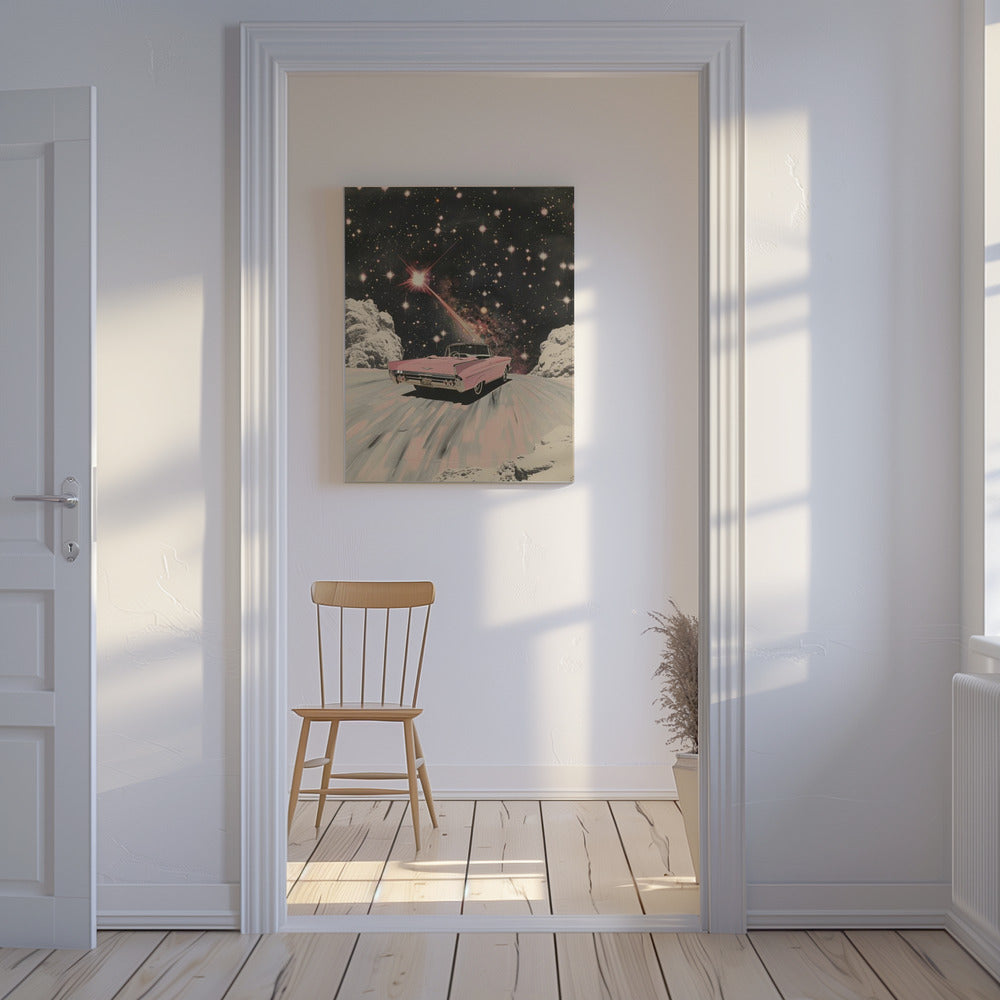 Pink Car In Space | Canvas