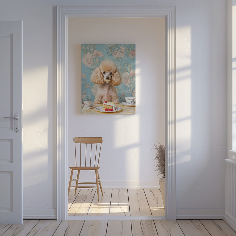 Poodle Sits At A Vintage Tea Table | Canvas