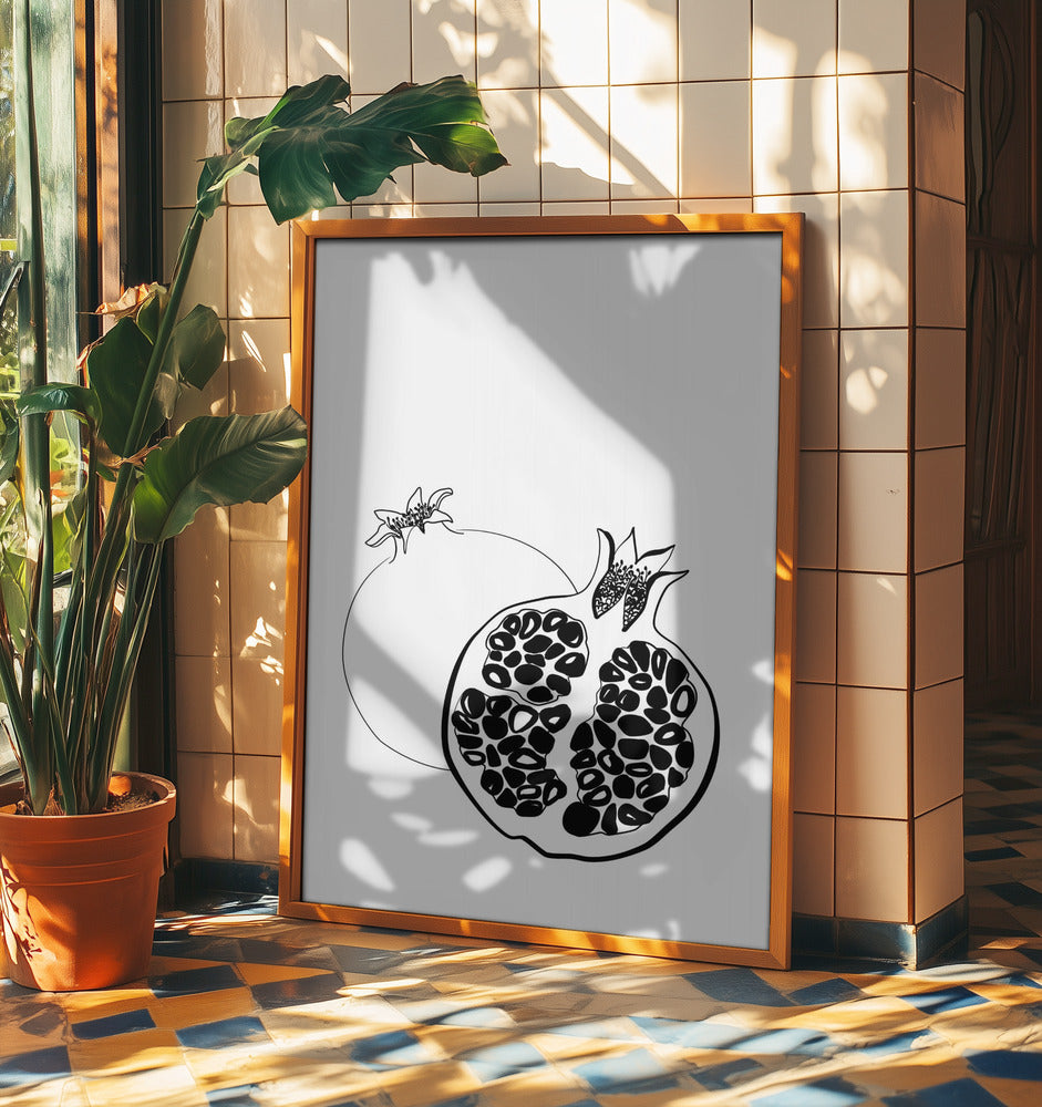 Line art pomegranates | Poster