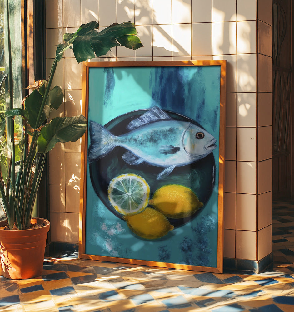 Un plato de pescado Posters - Impresiones de Arte