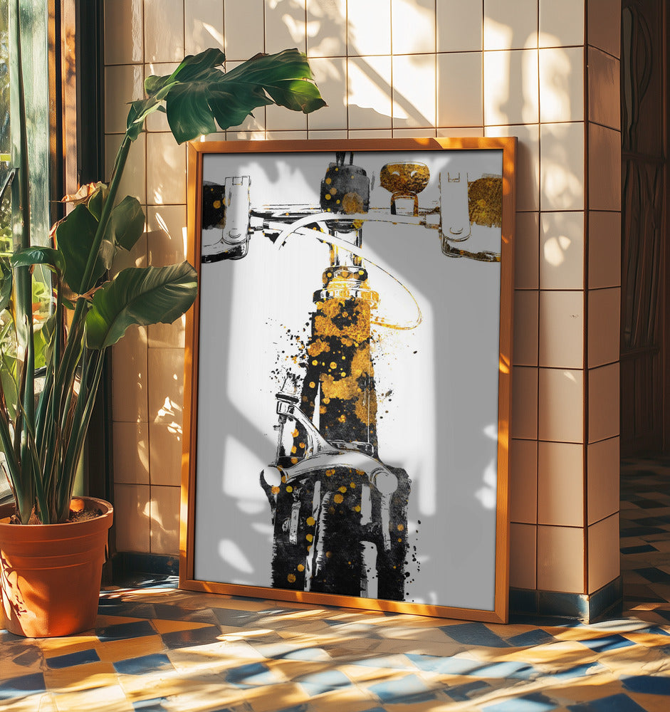 Cycling 2 gold and black | Poster