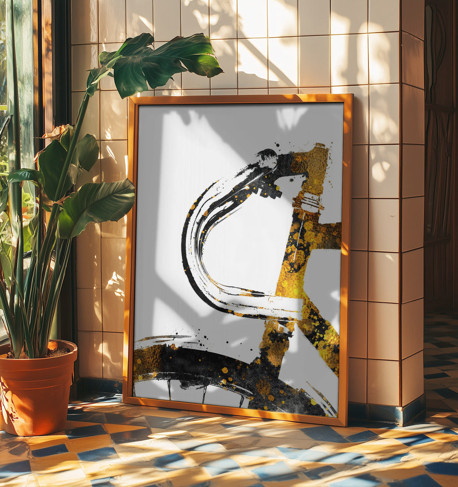 Cycling 1 gold and black | Poster