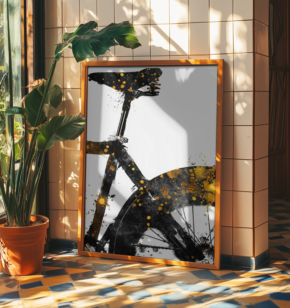 Cycling 4 gold and black | Poster