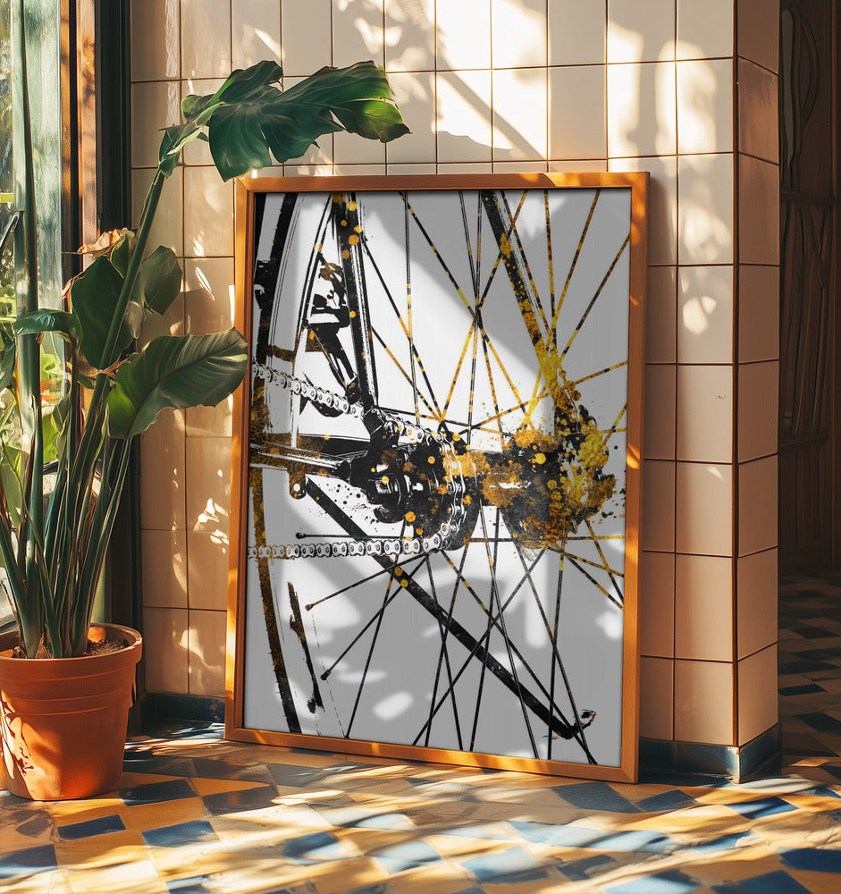 Cycling 5 gold and black | Poster