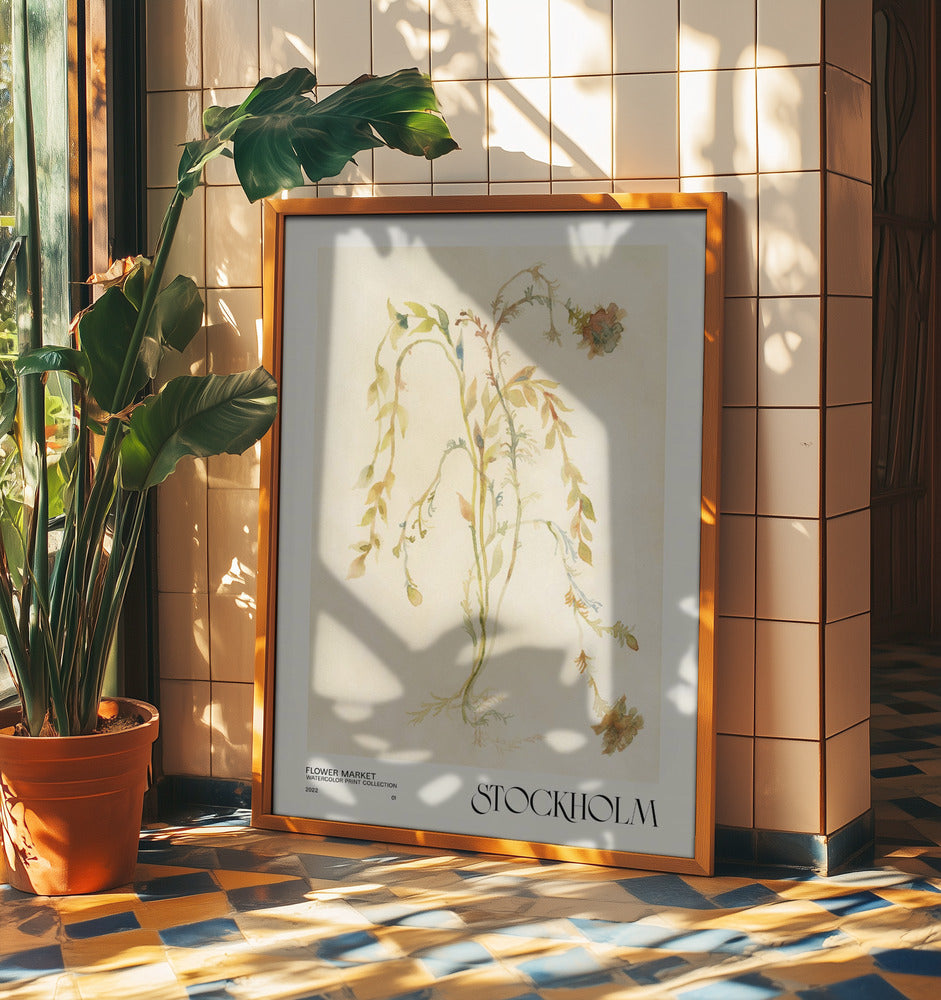 Watercolor print collection. Flower market - Stockholm | Poster