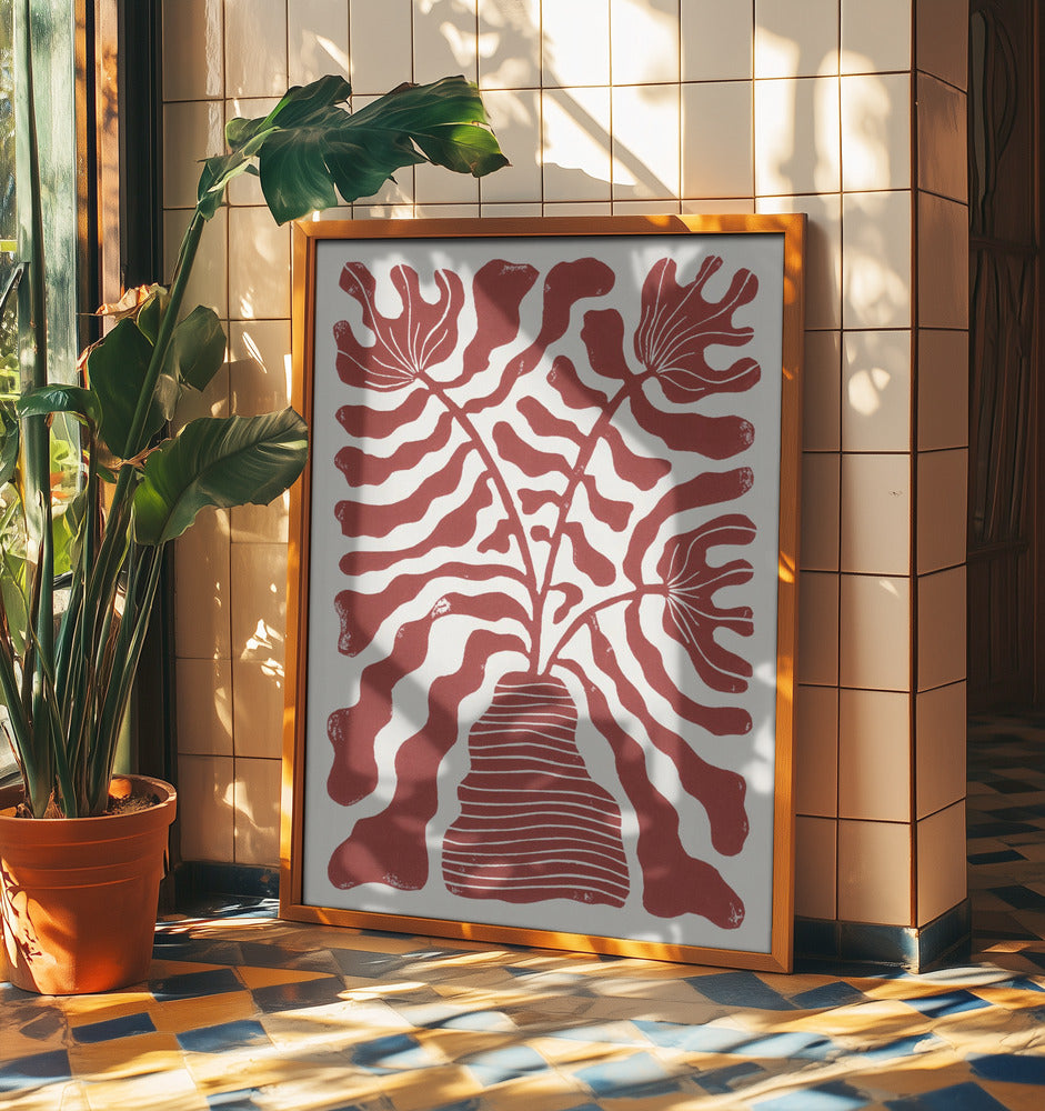 Röda blommor i en vas | Poster