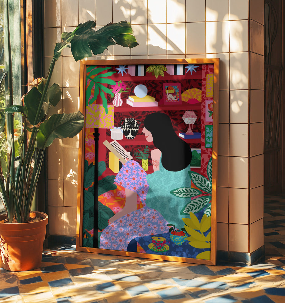 Girl Reading Her Favorite Book | Poster