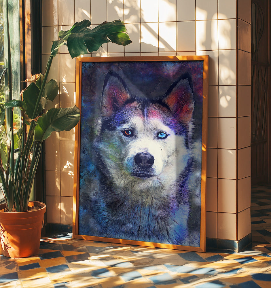 Animal Dog Husky Watercolor Animal Art | Poster