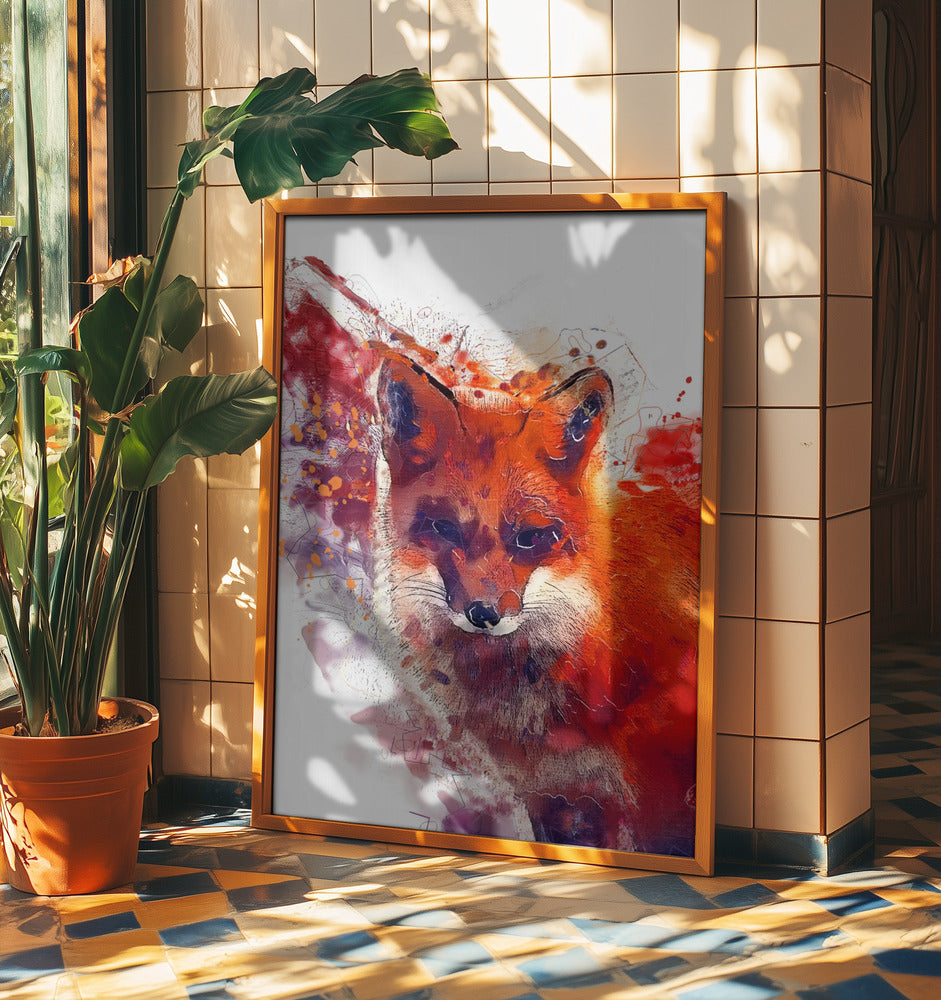 Animal Red Fox Watercolor Animal Art | Poster