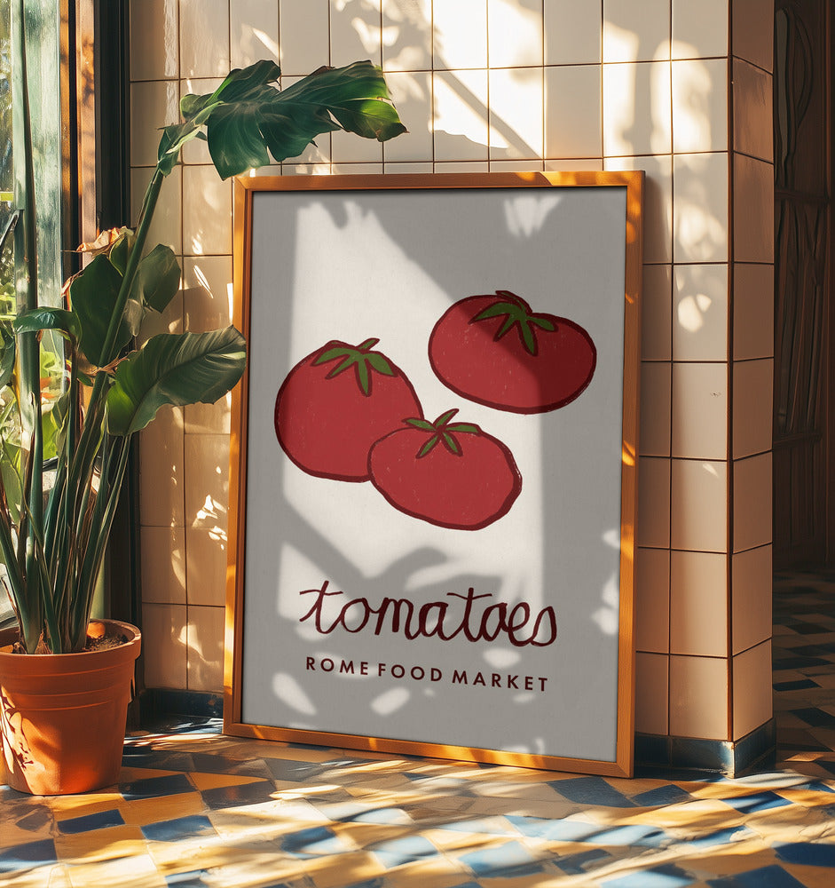 Food Art - Tomatoes Rome Food Market | Poster