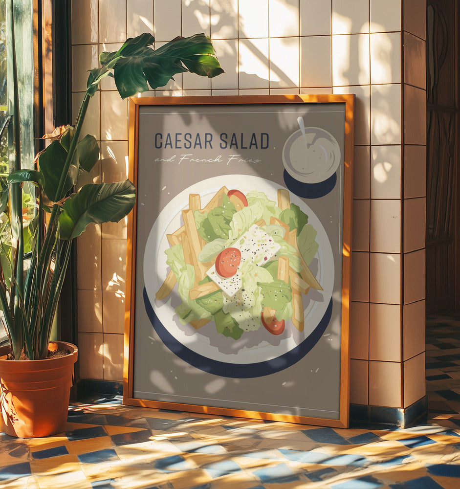 Caesar Salad and French Fries | Poster