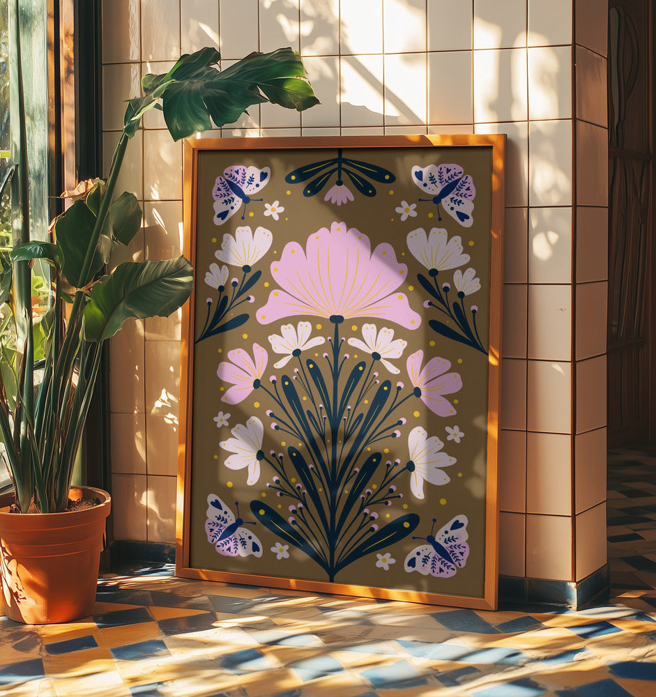 Flowers And Butterflies | Poster