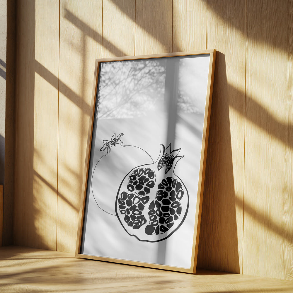Line art pomegranates | Poster